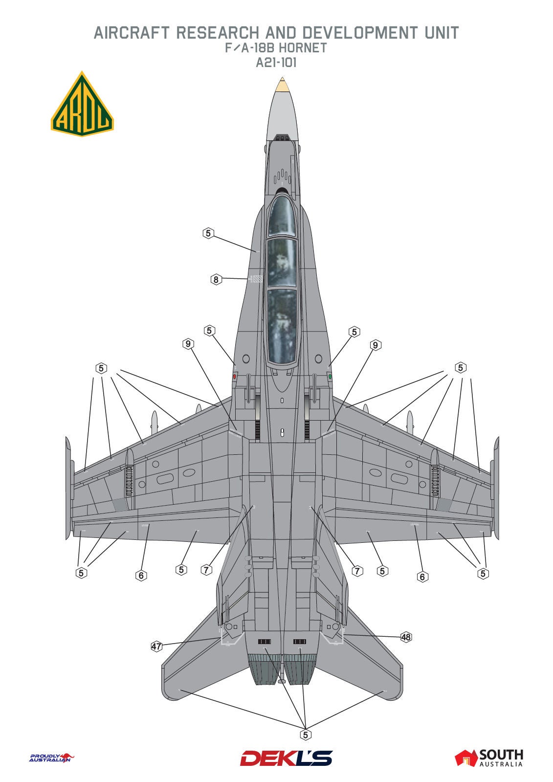 Decals - F/A-18A and F/A-18B Hornet ARDU, RAAF - Scale:1/144, 1/72, 1/ ...