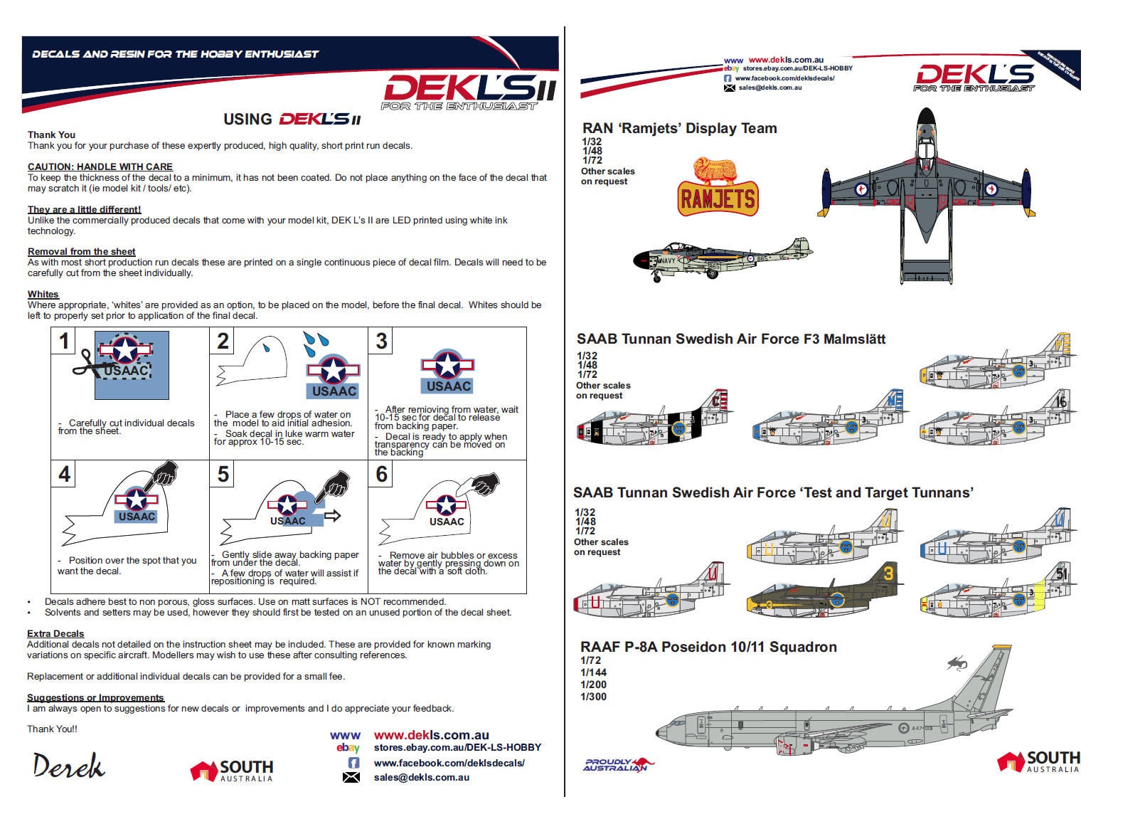 Decals Vickers Viking GAOCH Ex RAAF 'Air Ferry' and 'Dragon